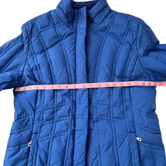 Pendleton Blue Down Puffer Jacket Womens M Lightweight Snap Zip Winter Coat - Picture 3 of 11